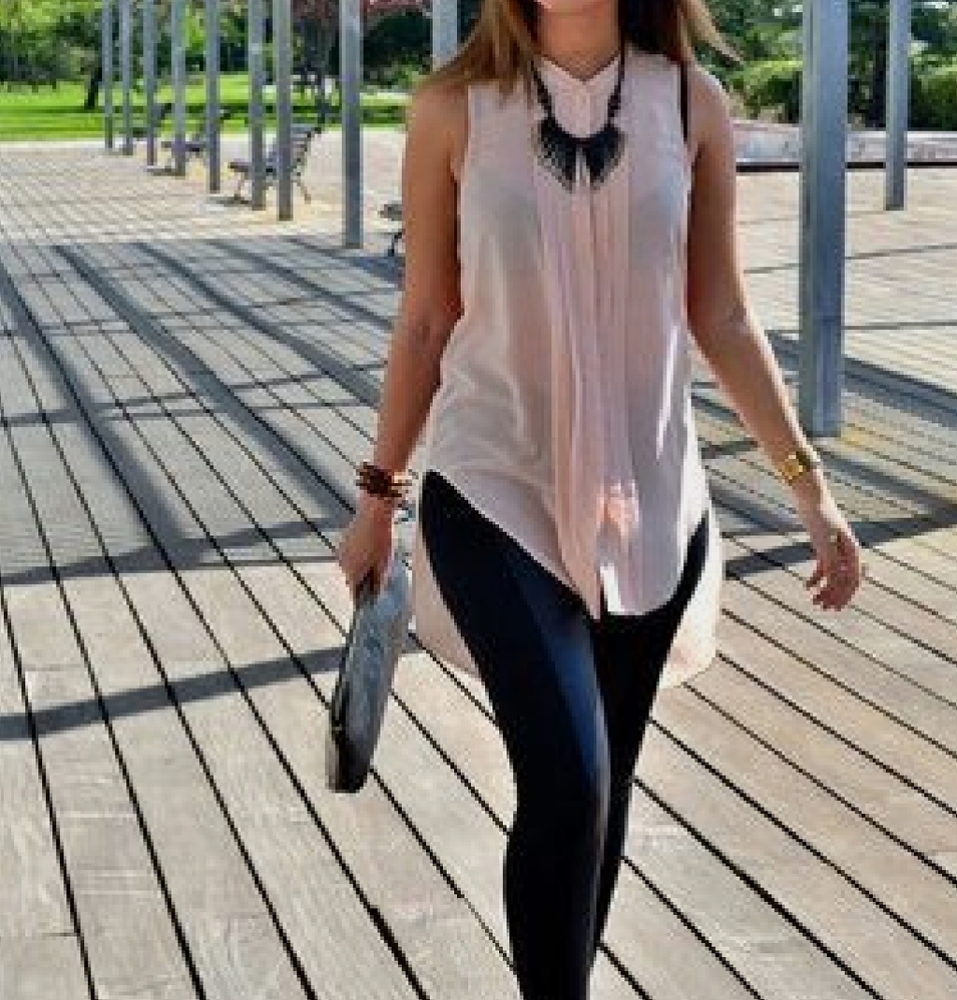 Barely Blush Sleeveless Button-up Shirt